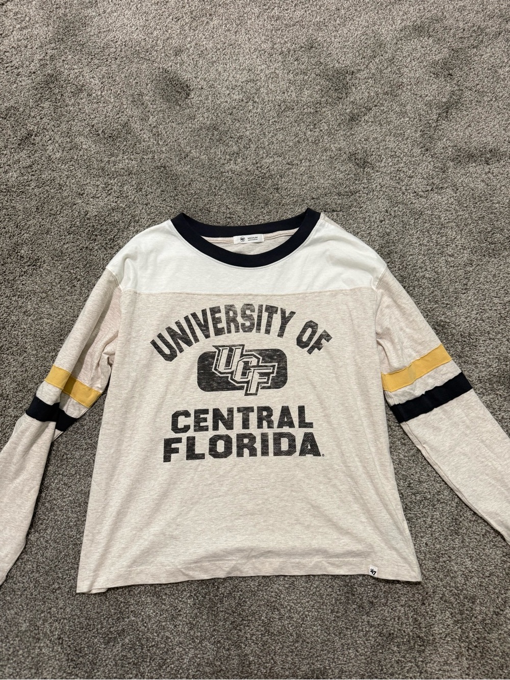 '47 Contrast Collar Crewneck Tee - Black & Cream